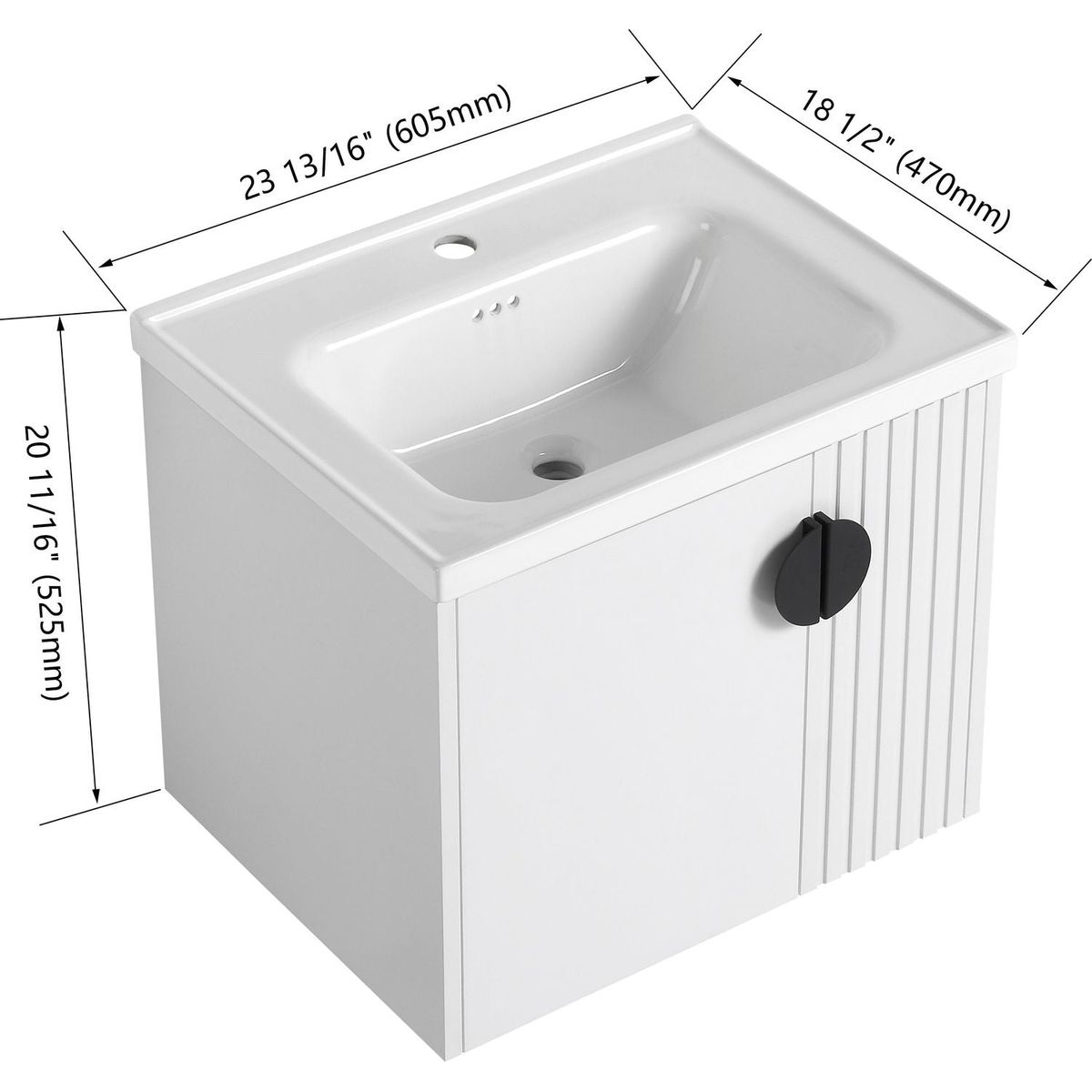 24 Inch Bathroom Vanity with Sink, For Small Bathroom, Bathroom Vanity with Soft Close Door