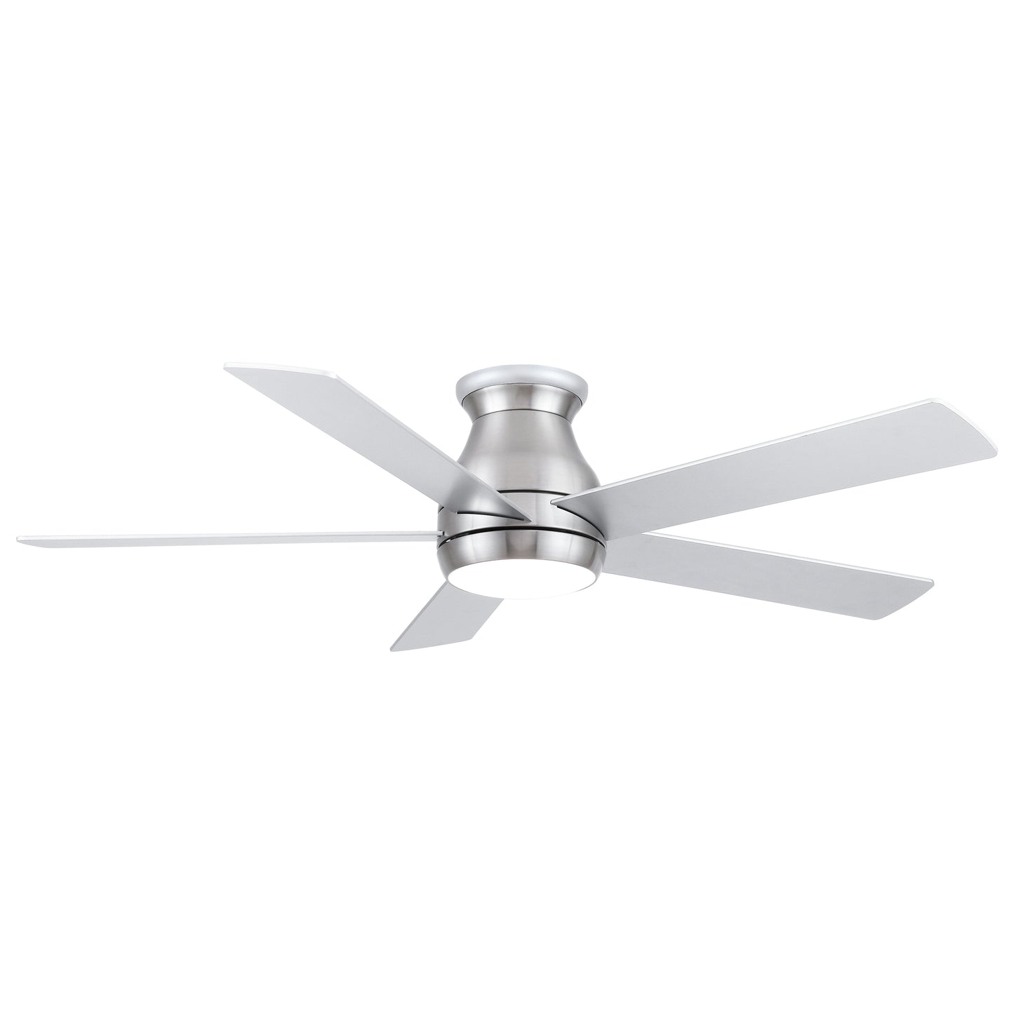 52" Low Profile Ceiling Fan in Brushed Nickel with Silver Blades