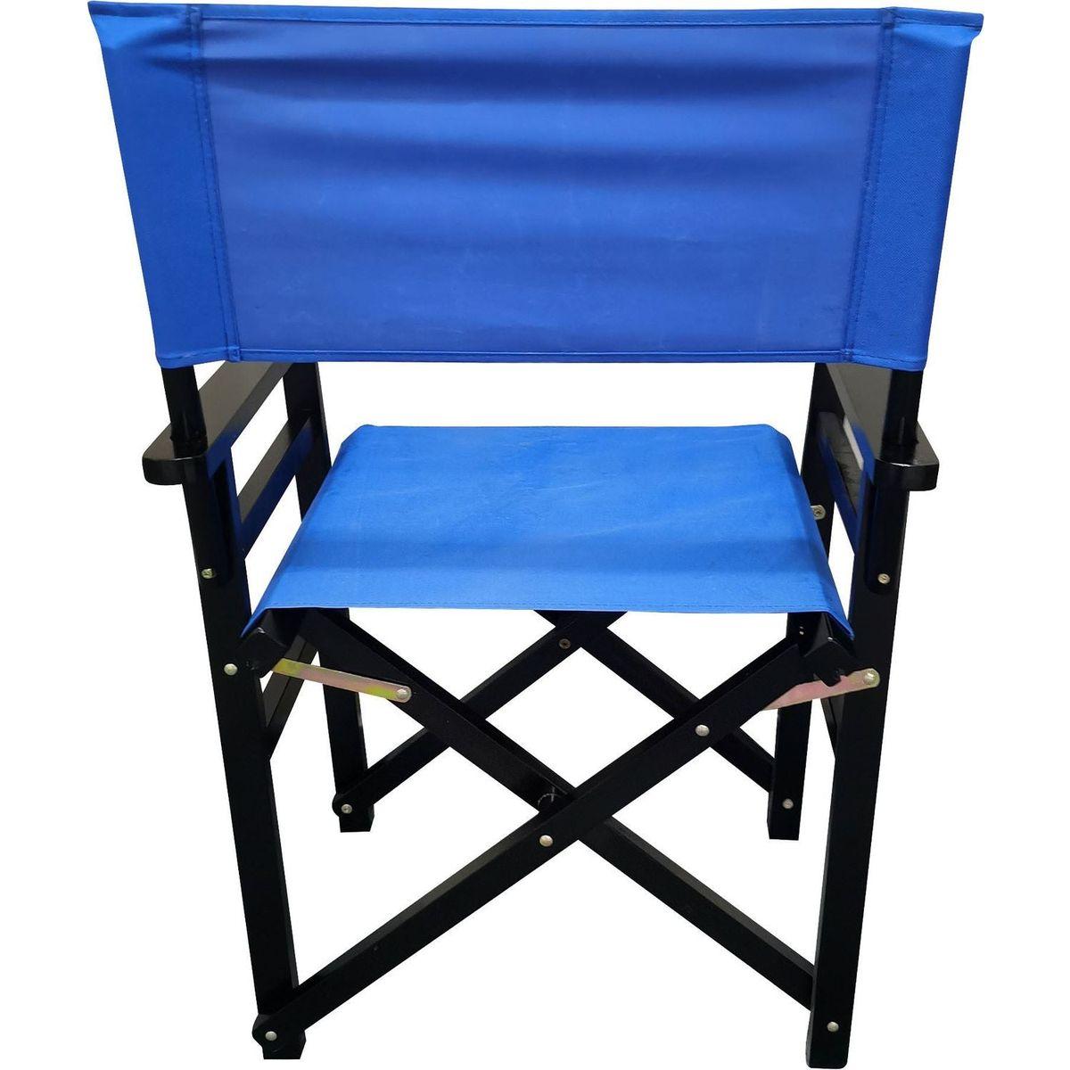 Folding Chair Wooden Director Chair Canvas Folding Chair Folding Chair 2pcs/set populus + Canvas (Color : Blue)