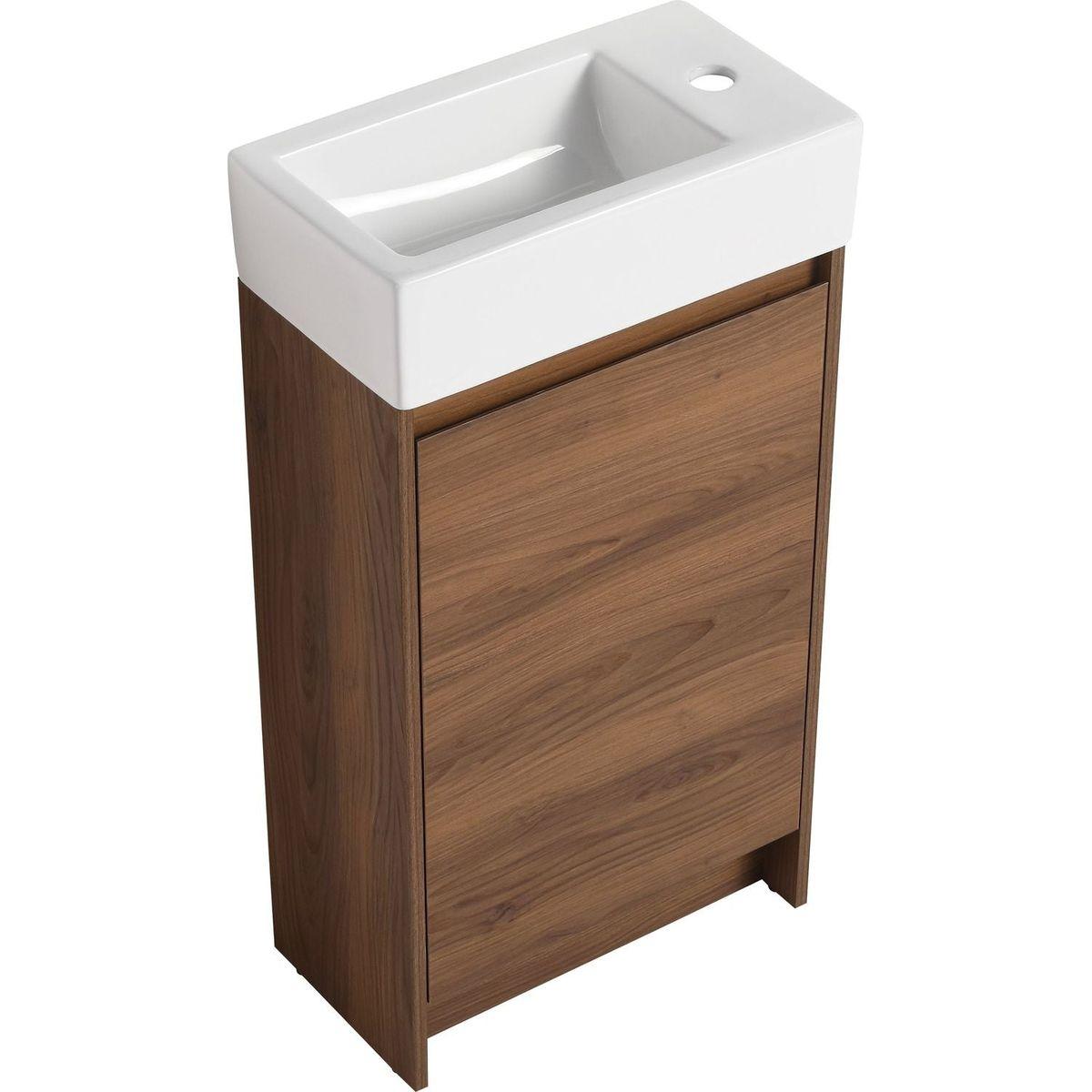 18 Inch Freestanding Bathroom Vanity With Single Sink, Soft Closing Doors, Suitable For Small Bathrooms-BVB03118BRE