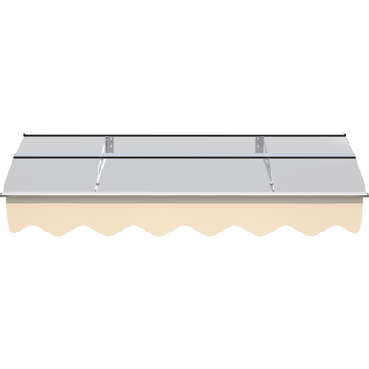 DA5934C Series Door Window Awning Canopy Made of 0.137Inch Thick Crystal Solid Polycarbonate Sheet and Aluminum Alloy with Valance in size of 59" Wide x 34" Deep for Masonry Concrete Wall House only.