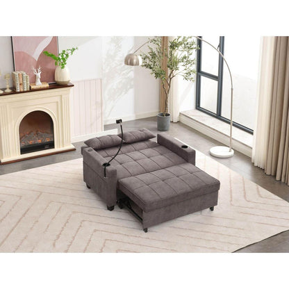 Futon Chair Bed Convertible Chair 3-in-1 Pull Out Sleeper Chair Beds with USB Ports,Wear-resistant and Anti-scratch, Armchair Bed Sleeper for Living Room (Dark Grey Tech cloth)