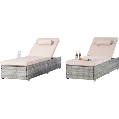 OUTDOOR SOFA PE RATTAN FURNITURE DECK CHAIR GRAY RATTAN