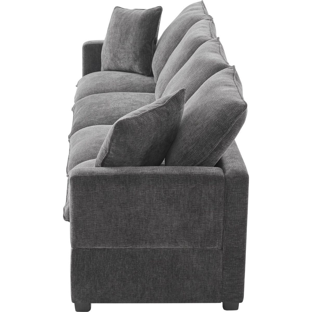 110x29" Modern Modular Sofa, 4 Seat Chenille Sectional Couch Set with 2 Pillows Included, Freely Combinable Indoor Funiture for Living Room, Apartment, Office, 2 Colors