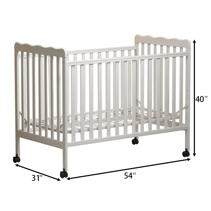 3-In-1 Convertible Crib In Storm Grey, Made Of Sustainable Pinewood, Non-Toxic Finish, Comes With Locking Wheels, Wooden Nursery Furniture