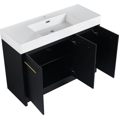 48 Inch Freestanding Bathroom Vanity with Resin Sink, With Soft Closing Door, KD-Package