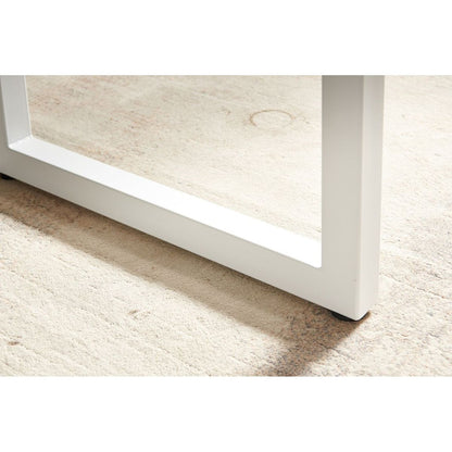 white color,Square Extendable Dining Table with metal leg,Modern Space Saving Kitchen Table for Living Room( 70.86" W x 31.5" D x 29.5" H)