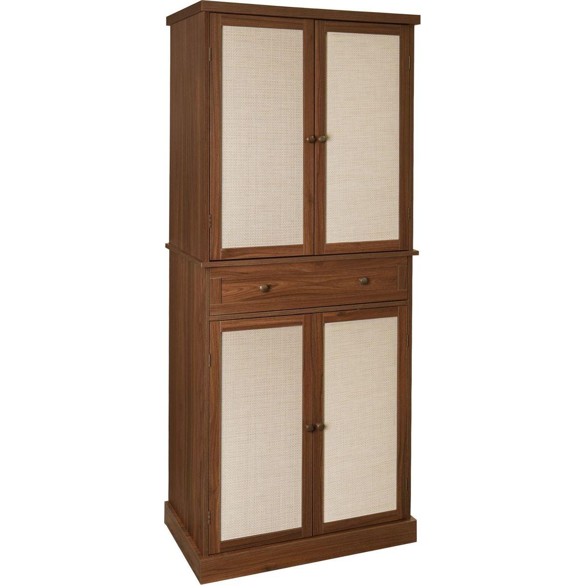 4 Door Cabinet with 1 Drawer, with 4 Adjustable Inner Shelves, Storage Cabinet