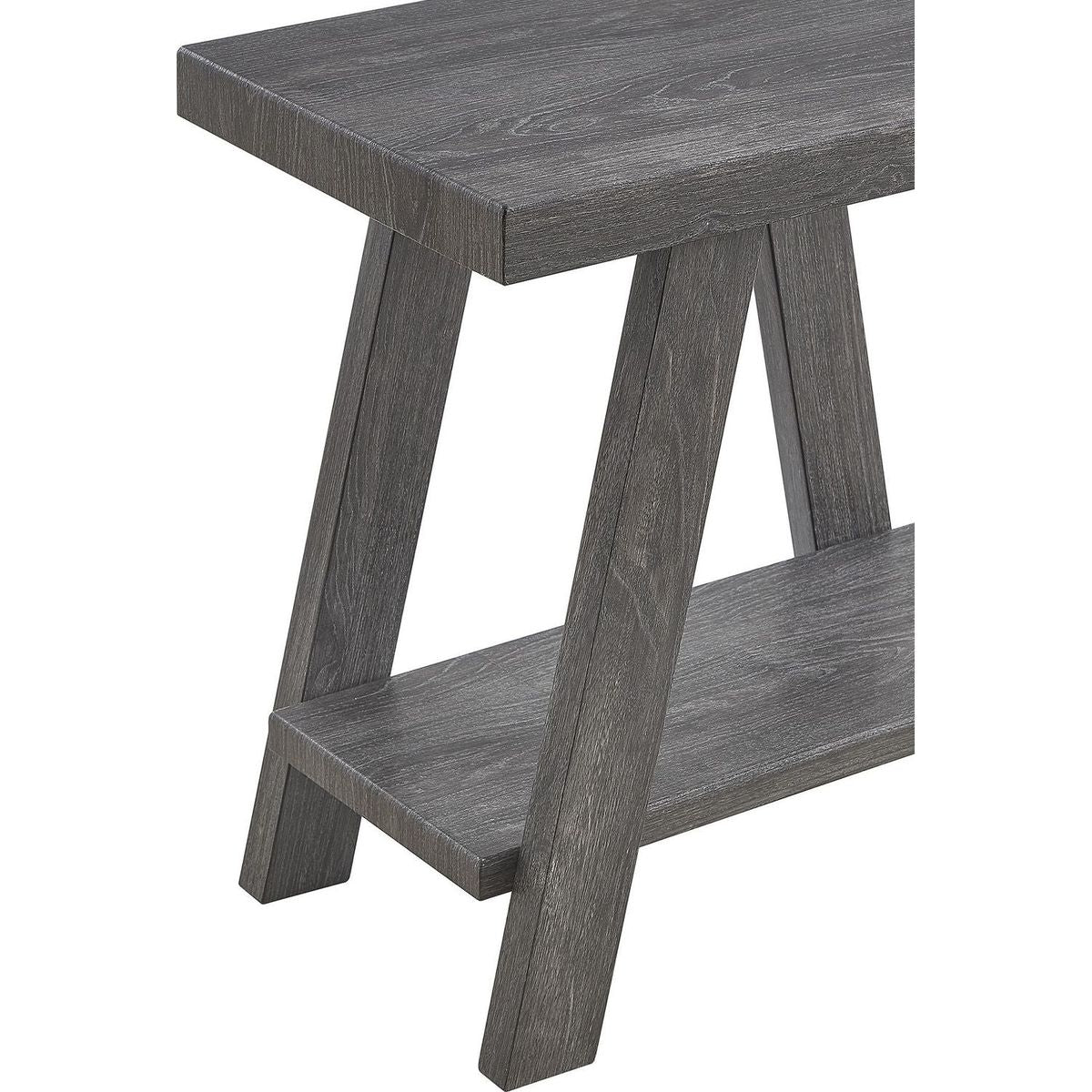 Athens Contemporary Wood Shelf Side Table in Gray Finish