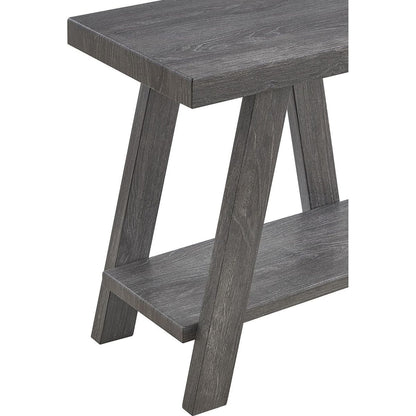 Athens Contemporary Wood Shelf Side Table in Gray Finish