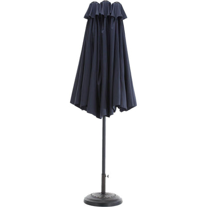 14.8 Ft Double Sided Outdoor Umbrella Rectangular Large with Crank (Navy blue)