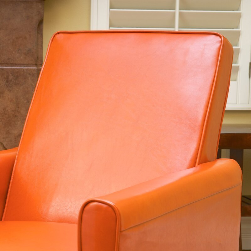 Recliner Push Back Chair for Elegant Home Decor Orange