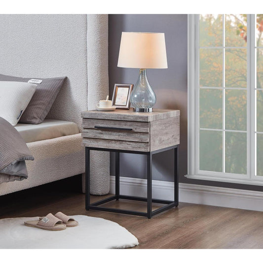 Celestial Contemporary Storage End table, Gray