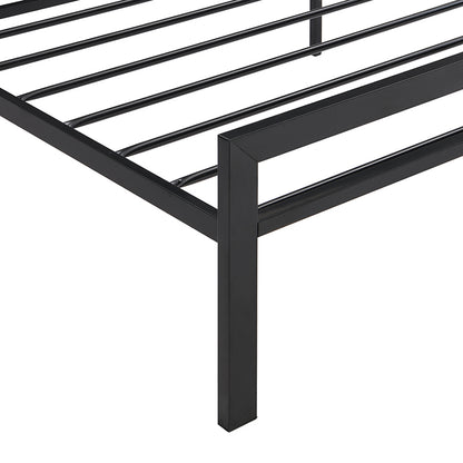 Twin Size metal bed Sturdy System Metal Bed Frame, Modern style and comfort to any bedroom, black