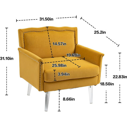 Accent Chair, Living Room Chair / leisure single sofa with acrylic feet