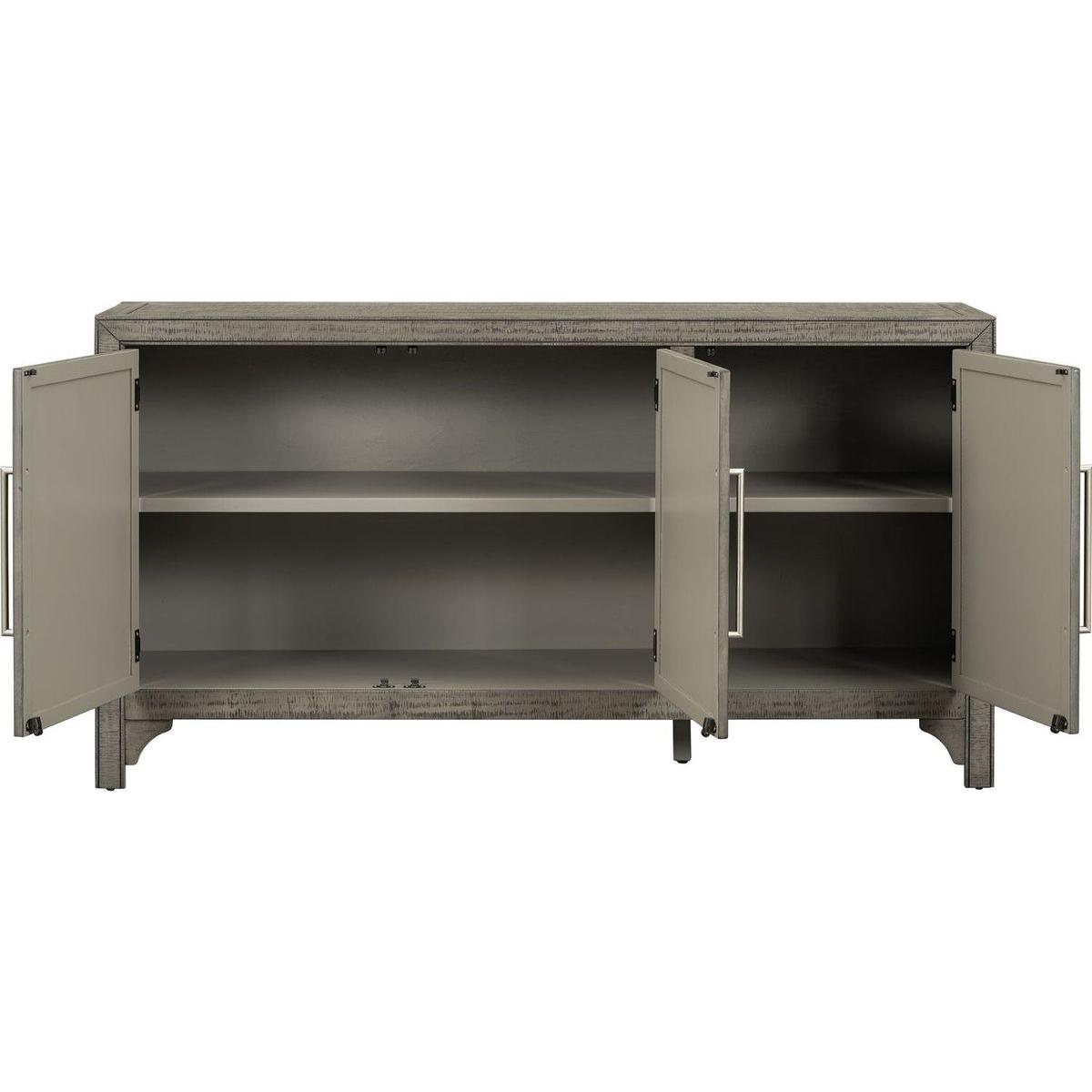 Designed Storage Cabinet Sideboard with MDF+Pine veneer, Adjustable Shelves, Suitable for Living Rooms, Entrance and Study Rooms.