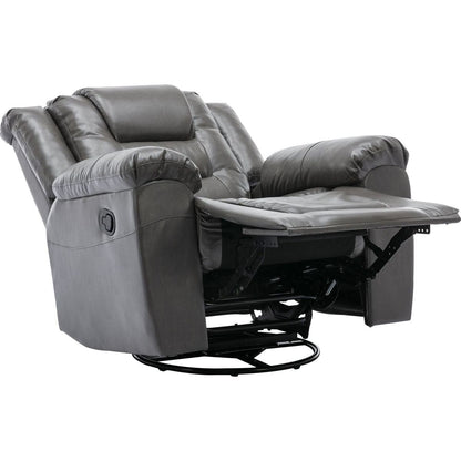 360Swivel and Rocking Home Theater Recliner Manual Recliner Chair with Wide Armrest for Living Room,Bedroom, Grey