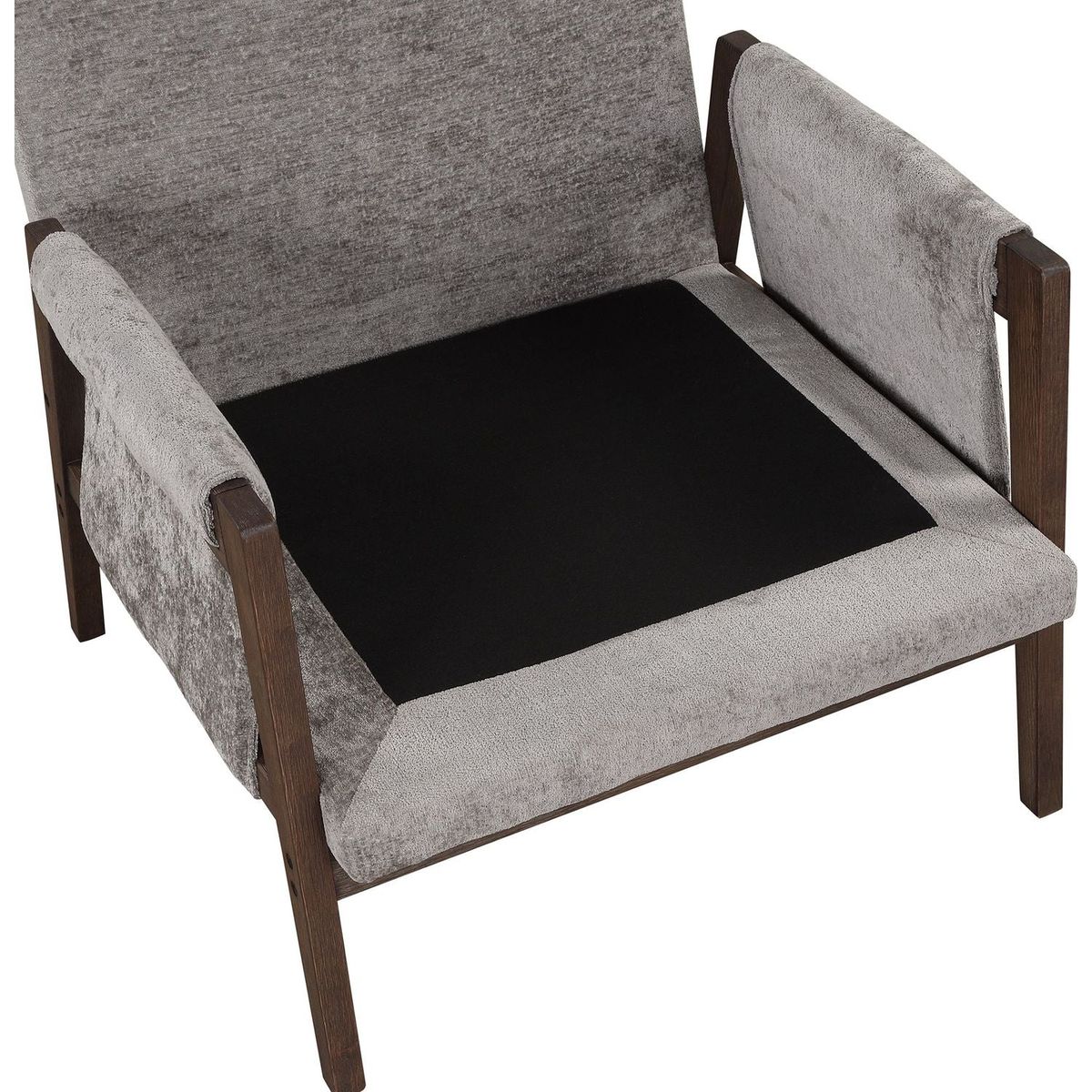 Kelly Mid-Century Modern Velvet Accent Armchair, Gray