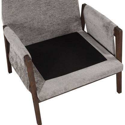 Kelly Mid-Century Modern Velvet Accent Armchair, Gray