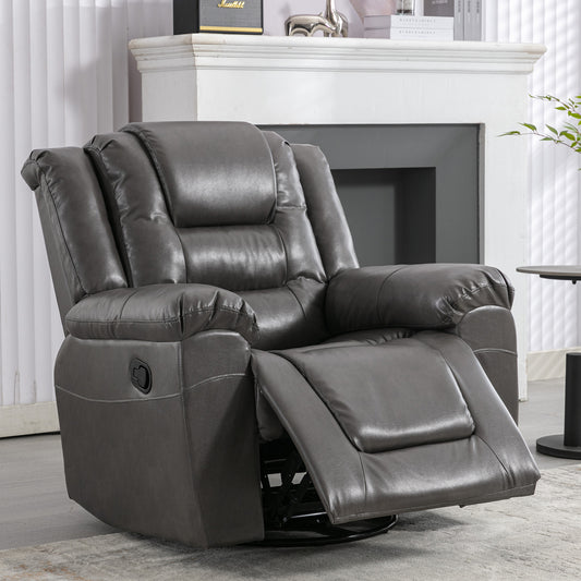 360Swivel and Rocking Home Theater Recliner Manual Recliner Chair with Wide Armrest for Living Room,Bedroom, Grey