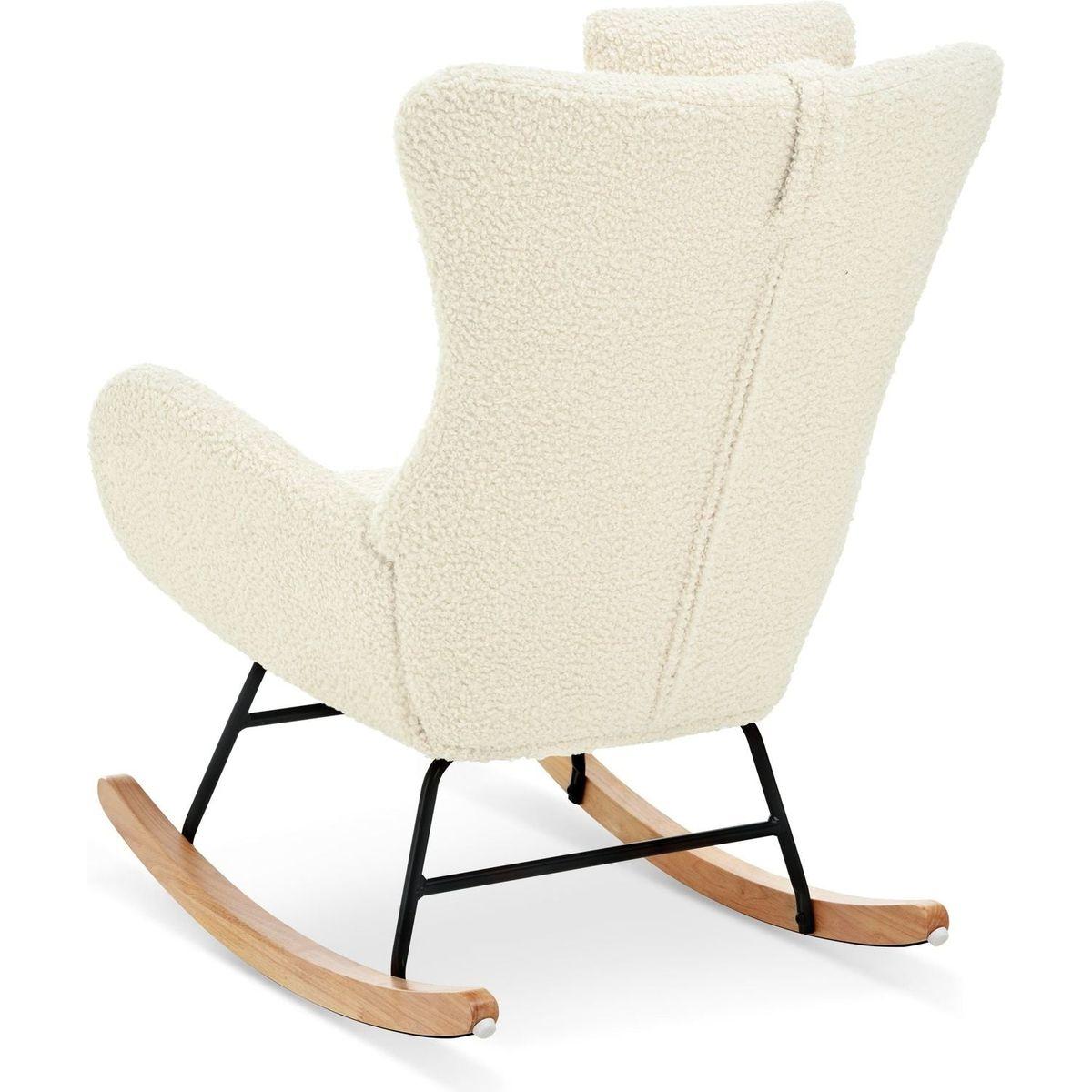 Rocking Chair - with rubber leg and cashmere fabric, suitable for living room and bedroom
