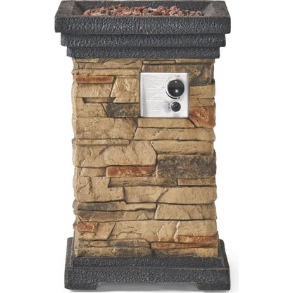 19.50" STONE MGO FIRE COLUMN - 40 000 BTU