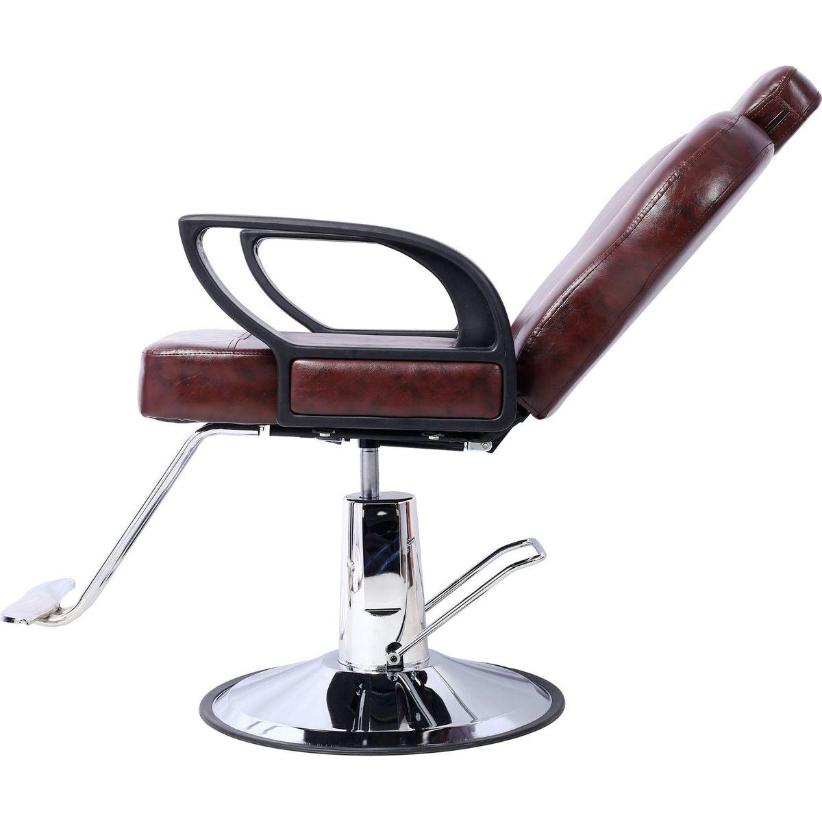 Artist hand Hair Stylist All Purpose Barber Chair for Barbershop Salon Chair,Heavy Duty Hydraulic Barber Chair Spa Furniture Shampoo Reclining Extra Wider Seat Beauty Hair Salon Equipment, brown