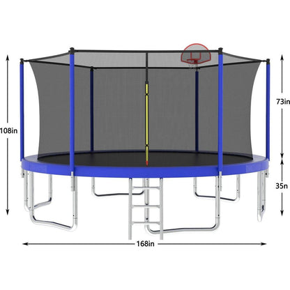 14FT for Kids Children with Safety Enclosure Net Outdoor Backyards Large Recreational Trampoline