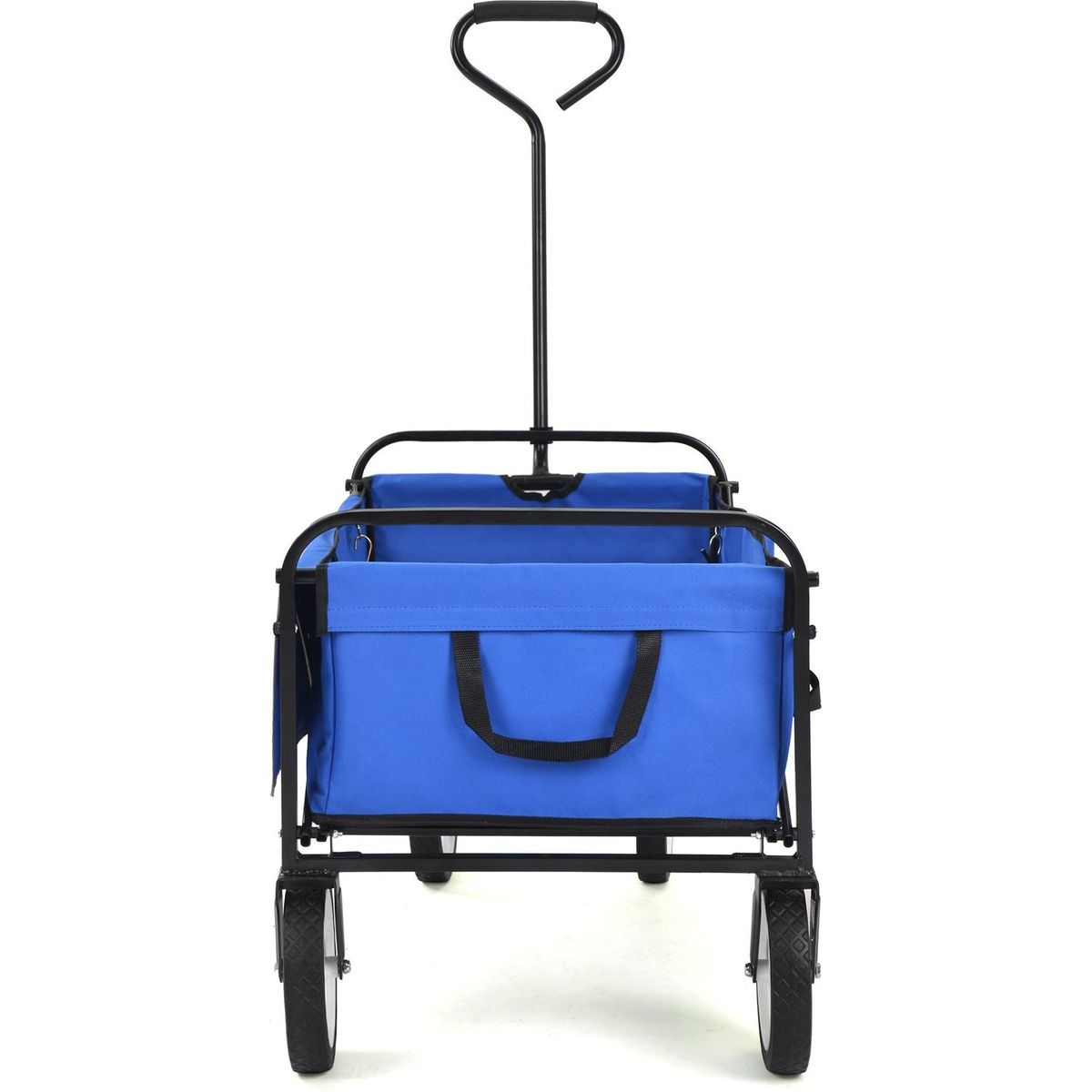 Folding Wagon Garden Shopping Beach Cart (Blue)