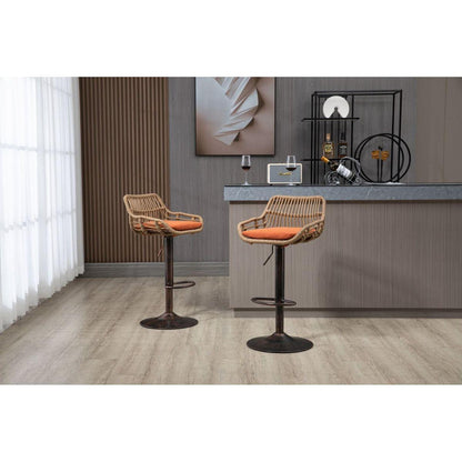 Swivel Bar Stools Set of 2 Adjustable Counter Height Chairs with Footrest for Kitchen, Dining Room 2PC/SET