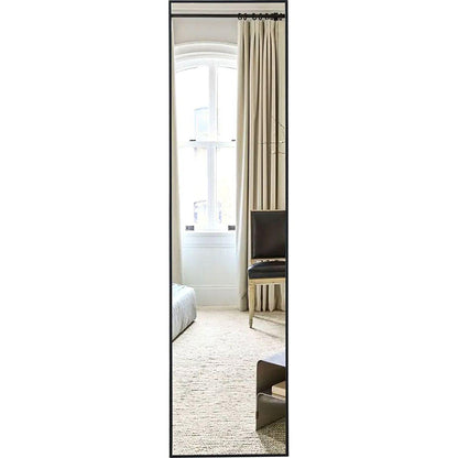 4rd generation black solid wood frame full length mirror, dressing mirror, bedroom porch, decorative mirror, clothing store, floor to ceiling mirror, wall mounted. 58 inches x 15 inches