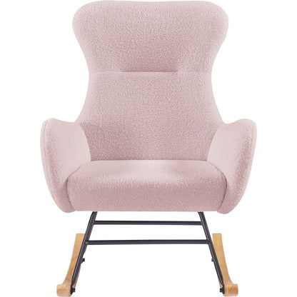 PINK teddy fabric rocking chair