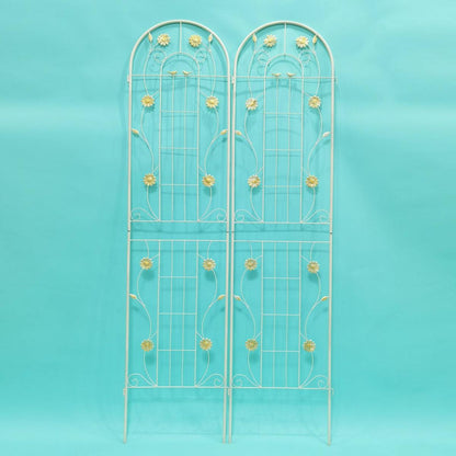 2 Pack Metal Garden Trellis 86.7" x 19.7" Rustproof Trellis for Climbing Plants Outdoor Flower Support White