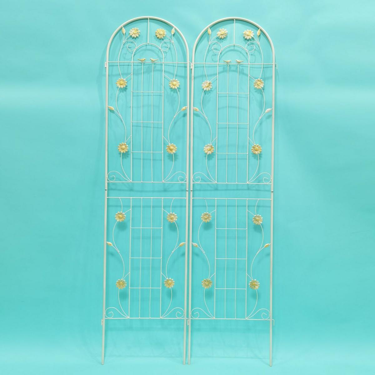 4 Pack Metal Garden Trellis 86.7" x 19.7" Rustproof Trellis for Climbing Plants Outdoor Flower Support White