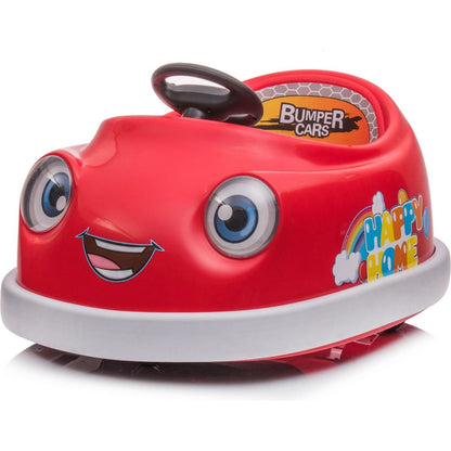 Bumper Car for Kids, 12v Dual Drive 1-6 Years Old Children's Electric Car with Pushrod Dinner Plate USB BT Music Rocking Horse Mode Anti-Collision Bumper Ride on Car