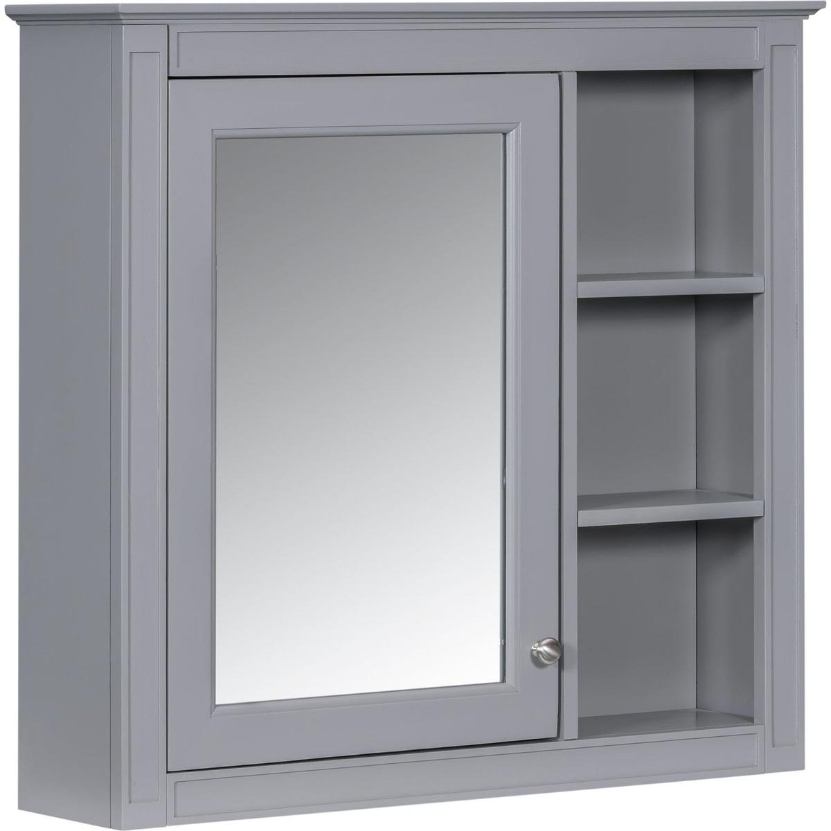 30" x 28" Medicine Cabinet, Wall Mounted Bathroom Storage Cabinet, Modern Bathroom Wall Cabinet with Mirror,Medicine Cabinet, Mirror Cabinet with 3 Open Shelves (Not Include Bathroom Vanity) - Streamdale Furniture