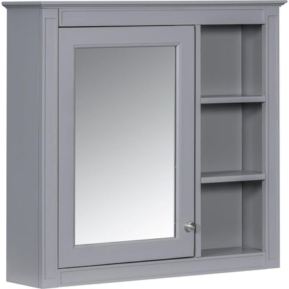 30" x 28" Medicine Cabinet, Wall Mounted Bathroom Storage Cabinet, Modern Bathroom Wall Cabinet with Mirror,Medicine Cabinet, Mirror Cabinet with 3 Open Shelves (Not Include Bathroom Vanity) - Streamdale Furniture