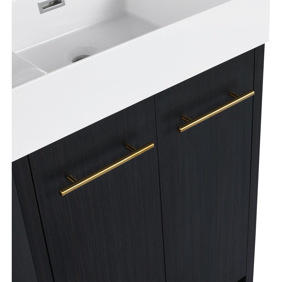 24 Inch Freestanding Bathroom Vanity with Resin Sink, With Soft Closing Door, KD-Package