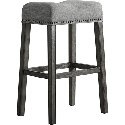 CoCo Upholstered Backless Saddle Seat Bar Stools 29" height Set of 2, Gray
