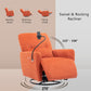 270 Degree Swivel Electric Recliner Home Theater Seating Single Reclining Sofa Rocking Motion Recliner with a Phone Holder for Living Room, Orange