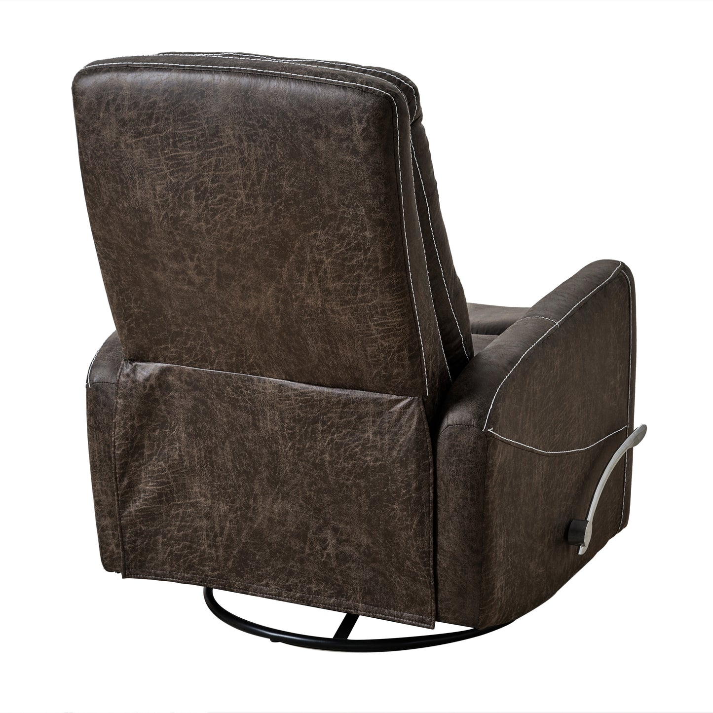 Swivel Glider Rocker Recliner Chair for Nursery,Manual Swivel Rocking Recliner,Mordern Home Theater Seating Soft Reclining Chairs for Living Room,Brown