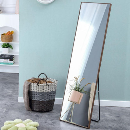 4rd generation packaging upgrade brown solid wood frame full body mirror, dressing mirror, decorative mirror, clothing store, floor standing mirror.