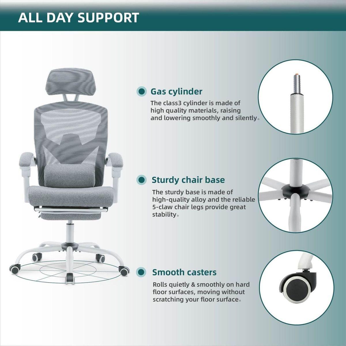 Mesh High Back Ergonomic Office Chair Lumbar Support Pillow Computer Desk Chair