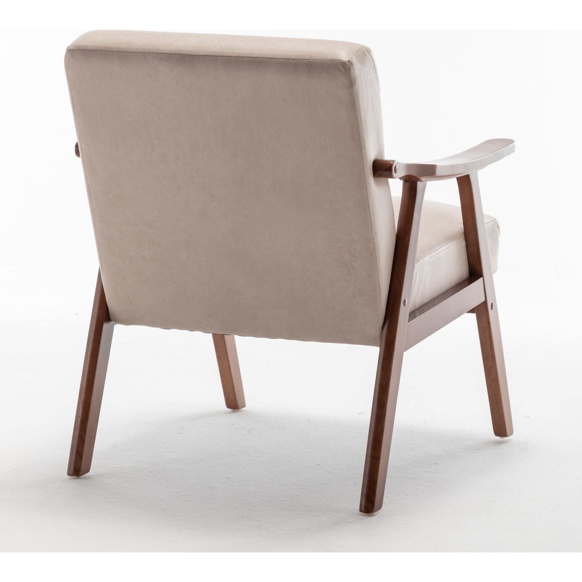 Mid-Century Modern Chair, Living Room Chair with Solid Wood Frame, Accent Chair Extra-Thick Backrest, Wingback Chair for Bedroom, Reading Room, Living Room, Lounge Chair Indoor