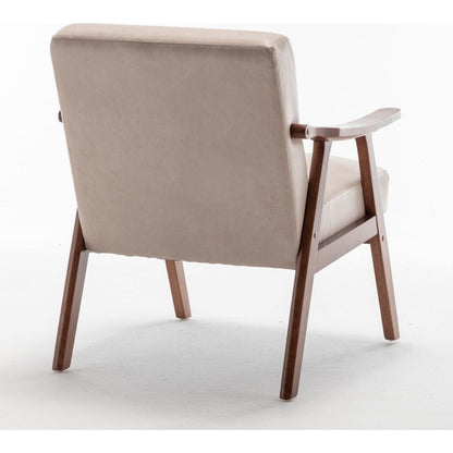 Mid-Century Modern Chair, Living Room Chair with Solid Wood Frame, Accent Chair Extra-Thick Backrest, Wingback Chair for Bedroom, Reading Room, Living Room, Lounge Chair Indoor