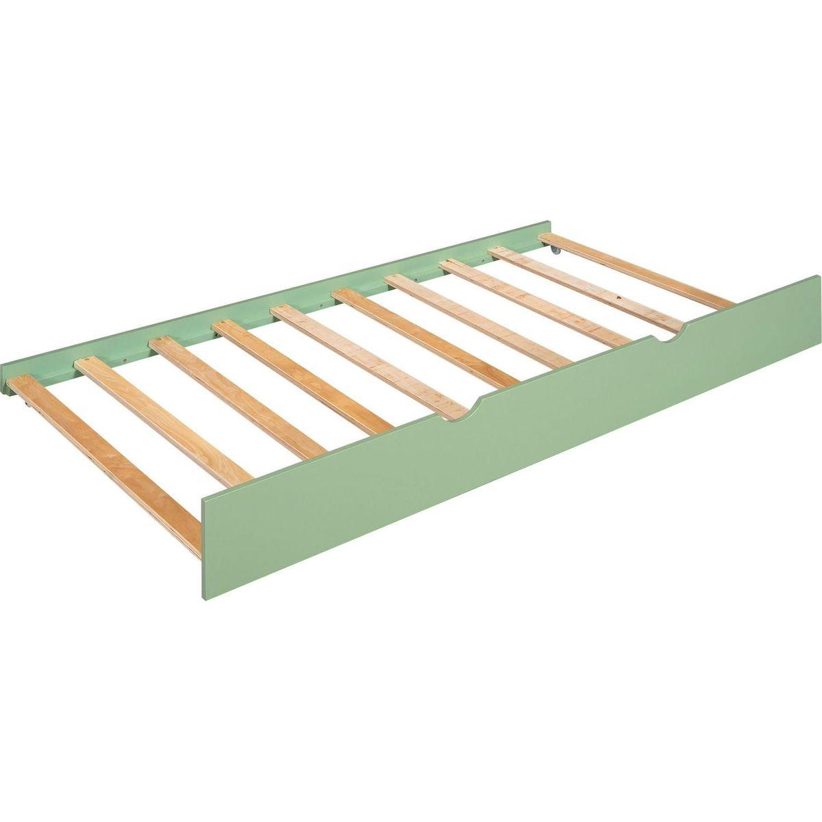 Twin over Twin Size House Bunk Bed with Convertible Slide and Trundle, White+Green