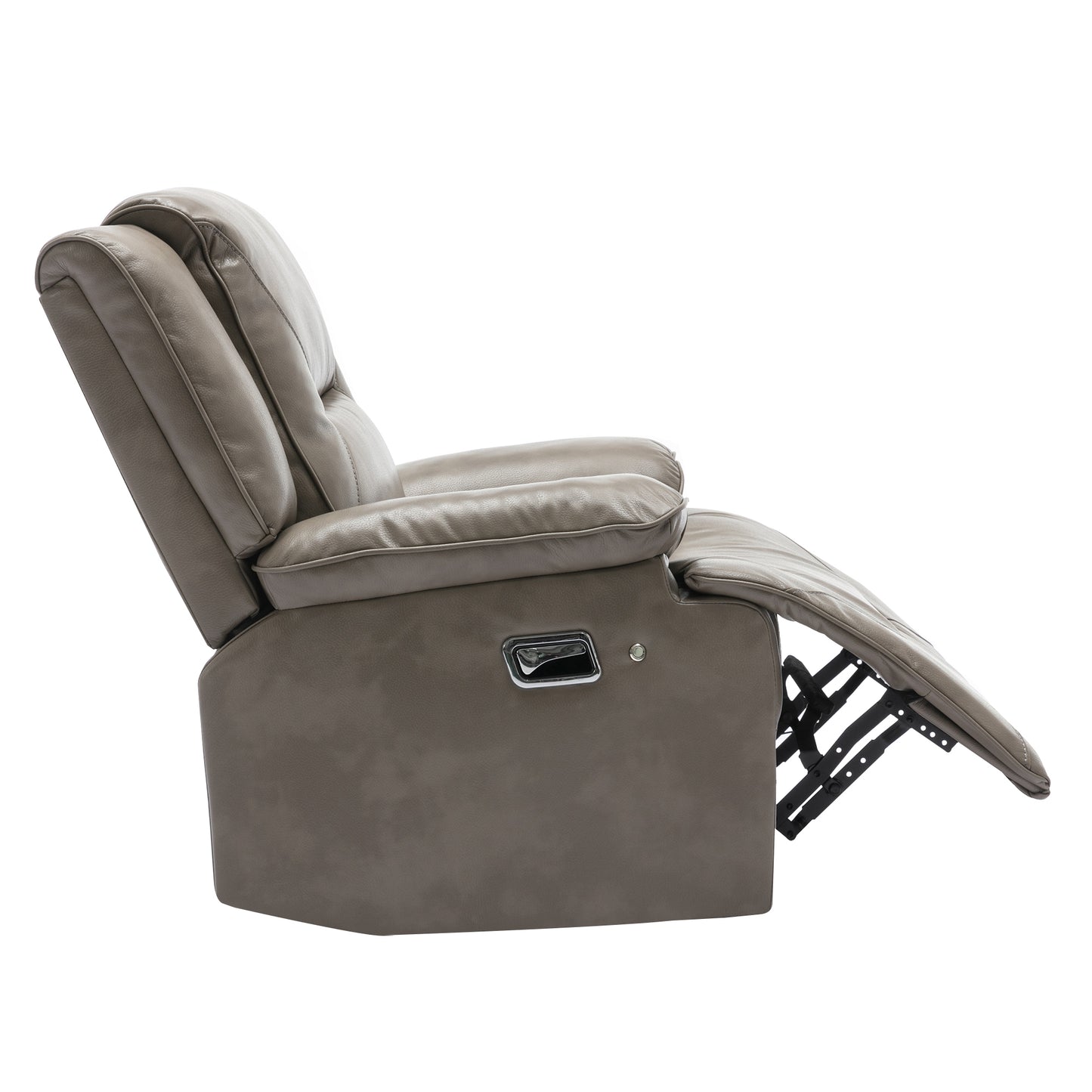 360 Swivel and Rocking Home Theater Recliner Manual Recliner Chair with a LED Light Strip for Living Room,Bedroom, Grey