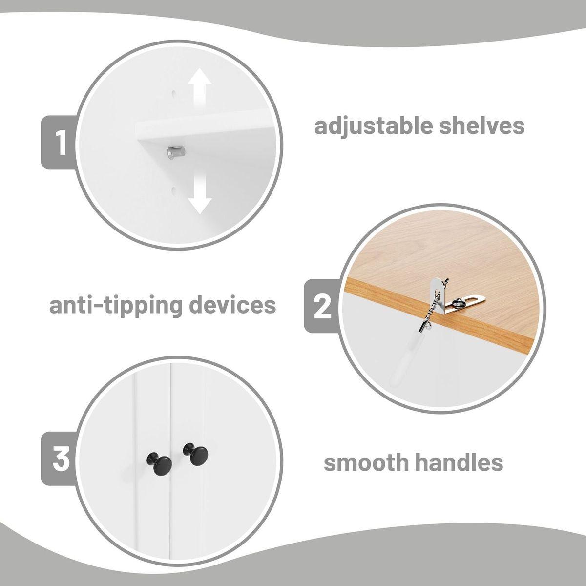[Assembly Video Provided]40.2x20x71.3inch High Freestanding Kitchen Pantry Large Cupboard Storage Cabinet with 2 Drawers, 2 Adjustable Shelves, 8 Door Shelves for Kitchen, Dining Room,White