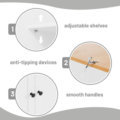 [Assembly Video Provided]40.2x20x71.3inch High Freestanding Kitchen Pantry Large Cupboard Storage Cabinet with 2 Drawers, 2 Adjustable Shelves, 8 Door Shelves for Kitchen, Dining Room,White