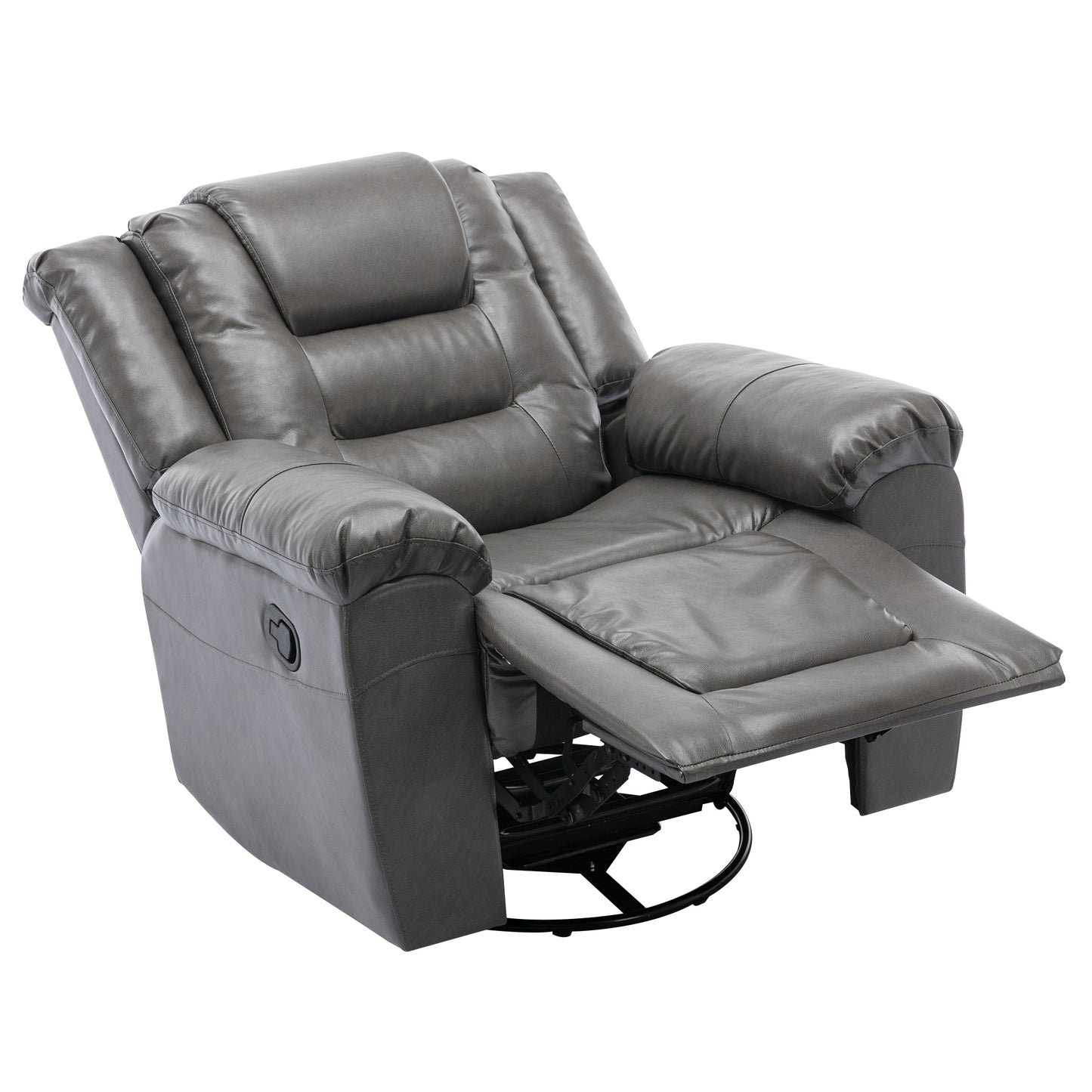 360Swivel and Rocking Home Theater Recliner Manual Recliner Chair with Wide Armrest for Living Room,Bedroom, Grey